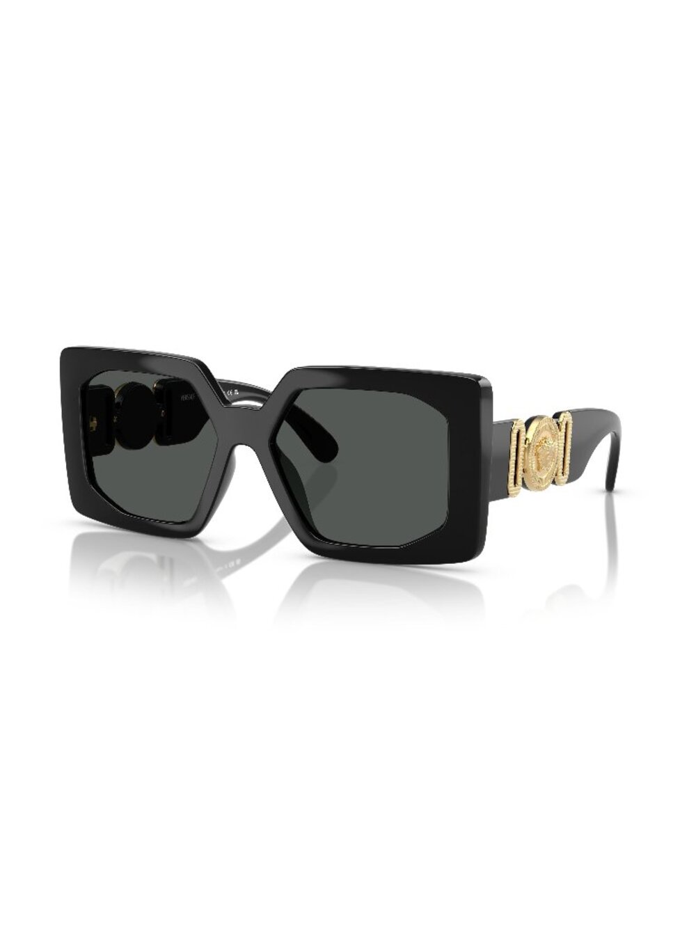 New Versace Women's Sunglasses Black Square Grey Lens Injected Frame VE4478U GB1